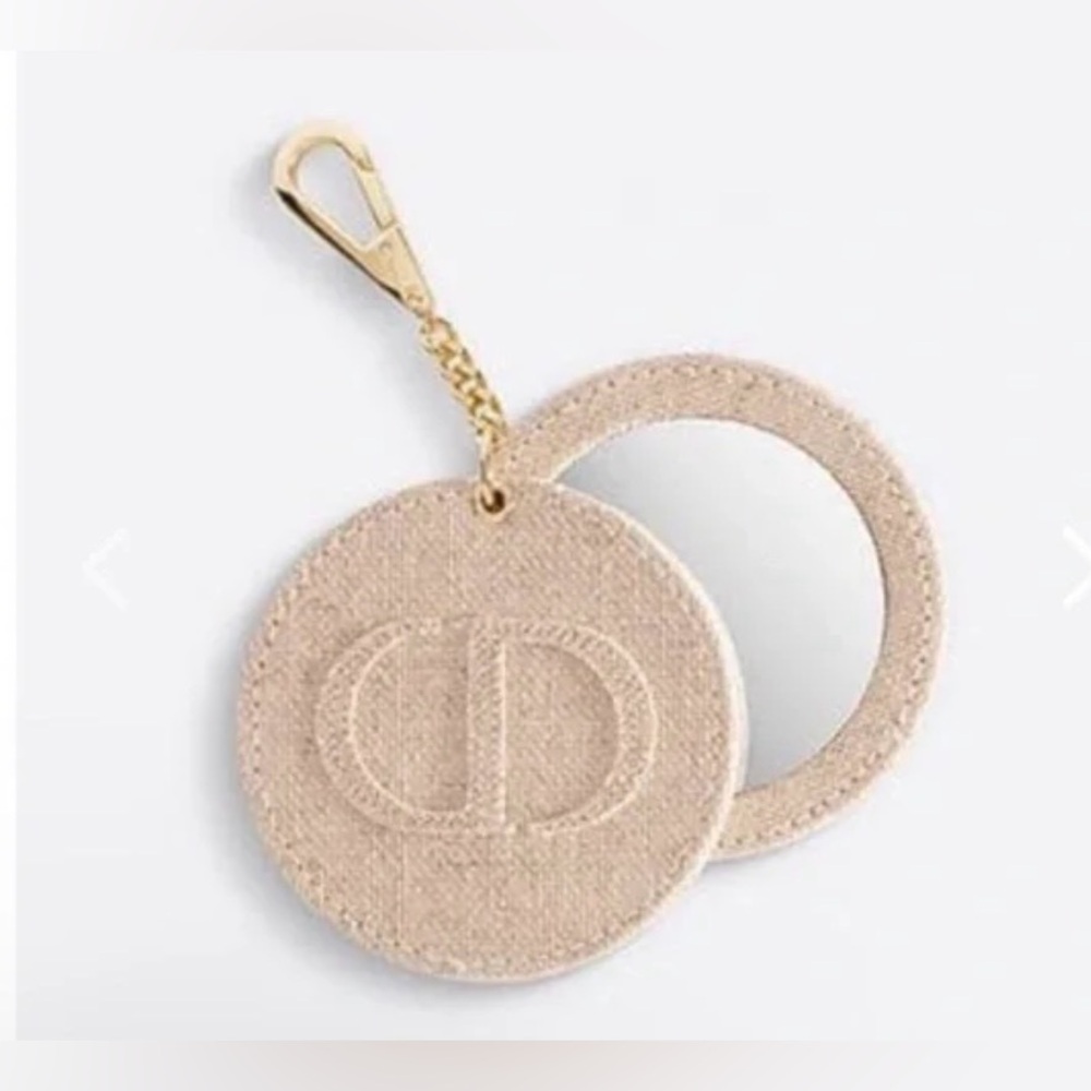 DIOR Mirror Bag Charm in Canvas with Hold Tones Hardware NIB